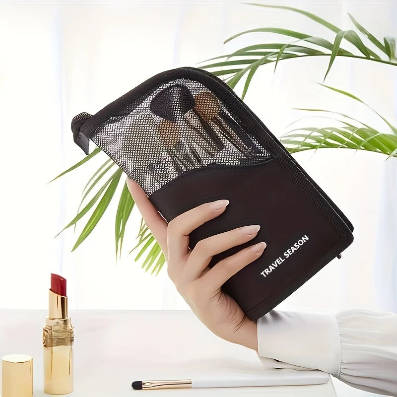 Makeup Space pink Oxford vertical cosmetic pencil case organizer for women
