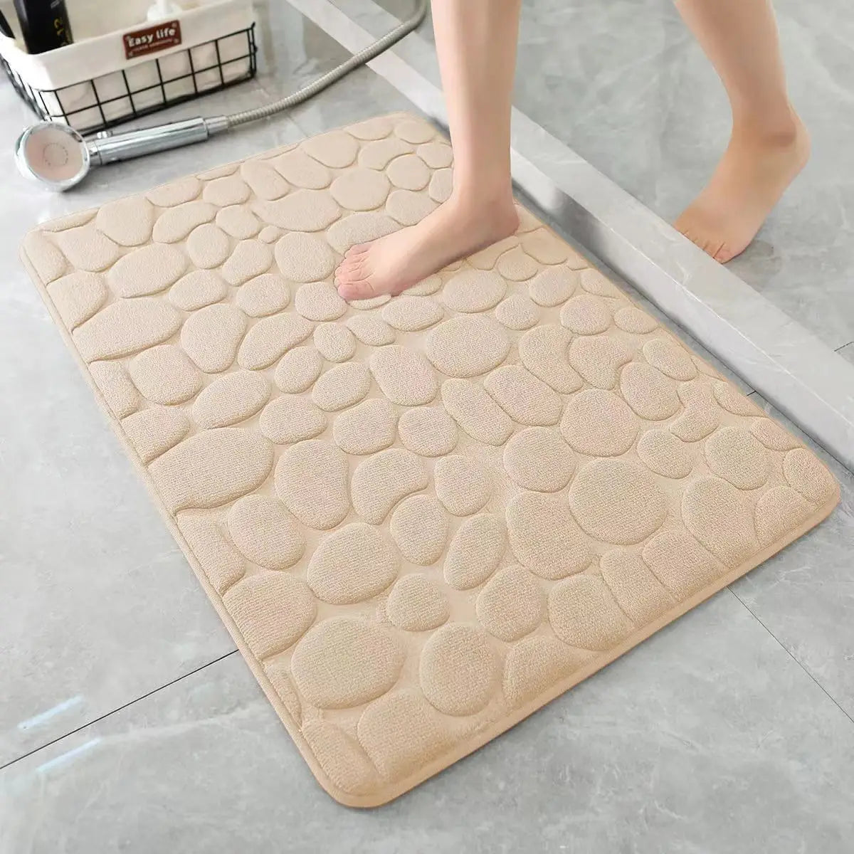 CloudMat apricot non-slip super absorbent quick-dry bath mat floor rug