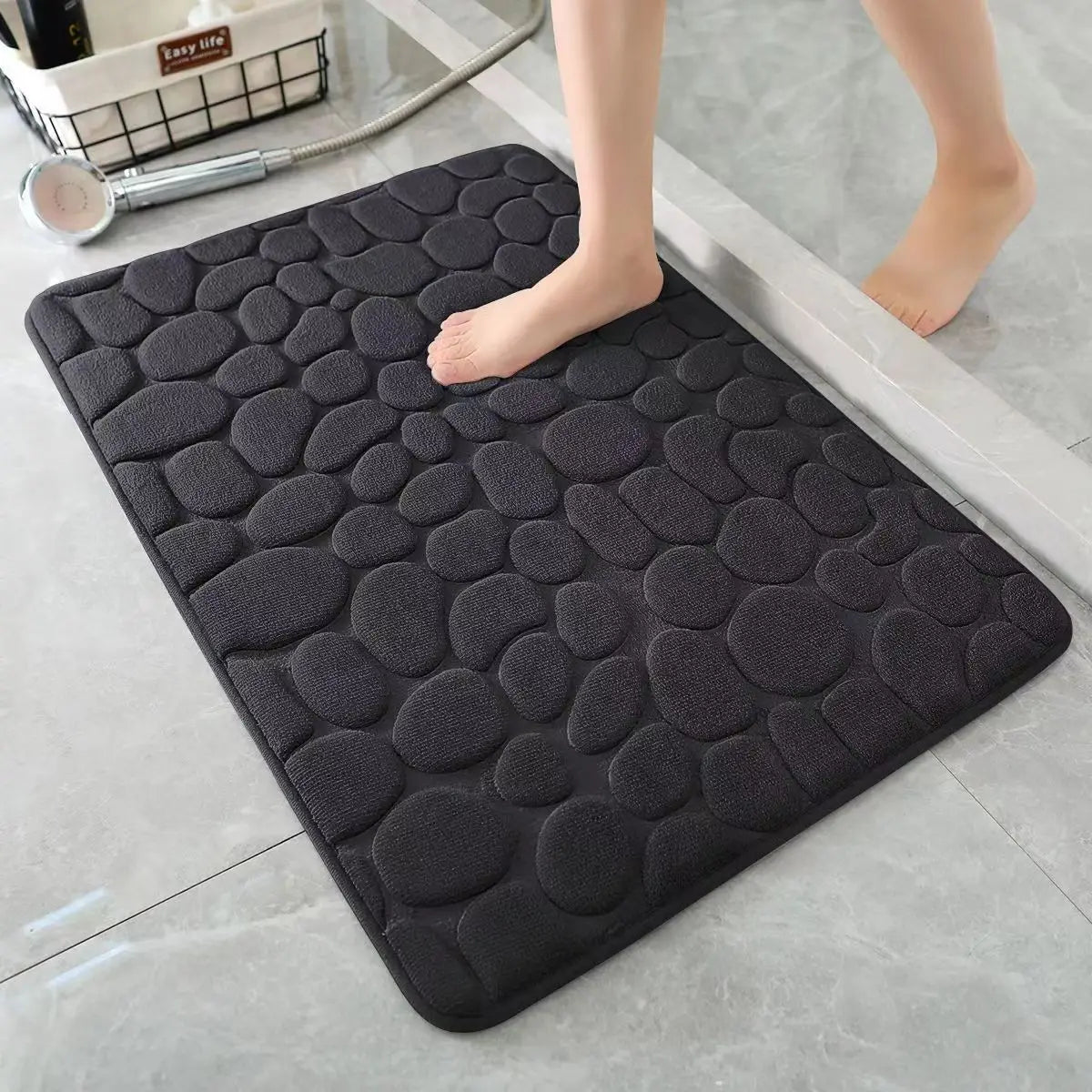 CloudMat black non-slip super absorbent quick-dry bath mat floor rug
