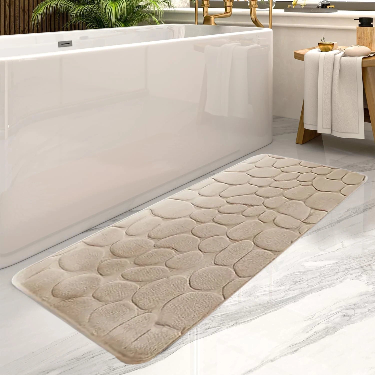 CloudeMat Fluffy Bedroom Rug in Apricot – Ultra-Soft Cloud-Like Floor Mat