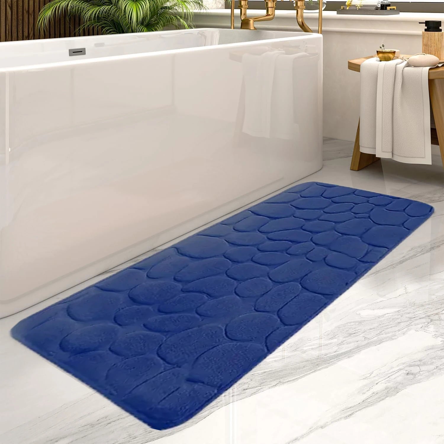 CloudeMat Fluffy Bedroom Rug in Blue – Ultra-Soft Cloud-Like Floor Mat