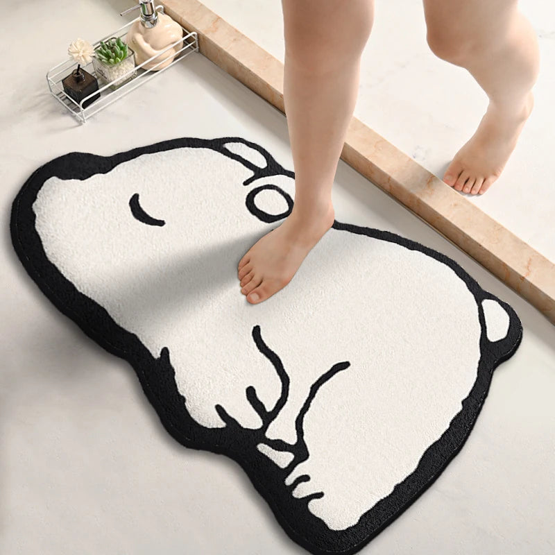 Bear — CuteSoft Mat bear design soft polyester desk floor mat for home office and kids room