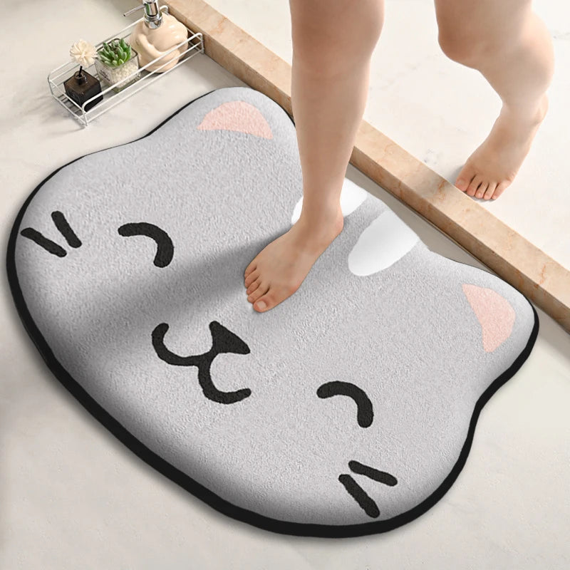  CuteSoft Mat cat design soft polyester desk floor mat for home office and kids room