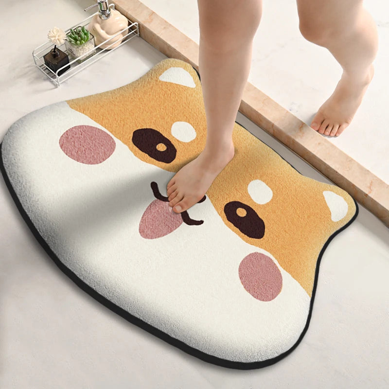 CuteSoft Mat dog design soft polyester desk floor mat for home office and kids room