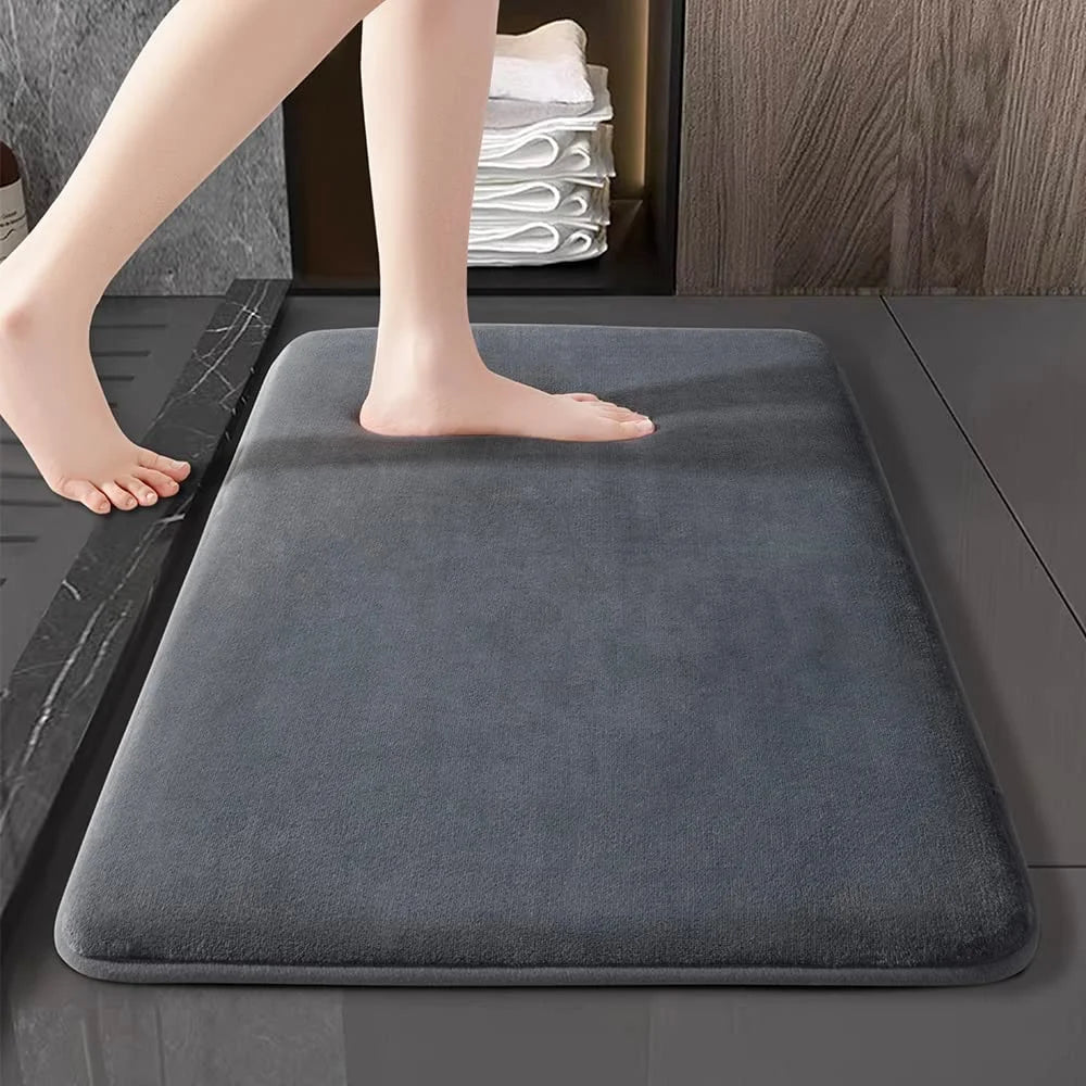  ComfortStep grey suede soft non-slip floor mat for kitchen bathroom and hallway
