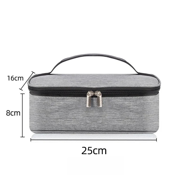 Bento Bag gray Oxford cloth lunch tote for work school and picnics
