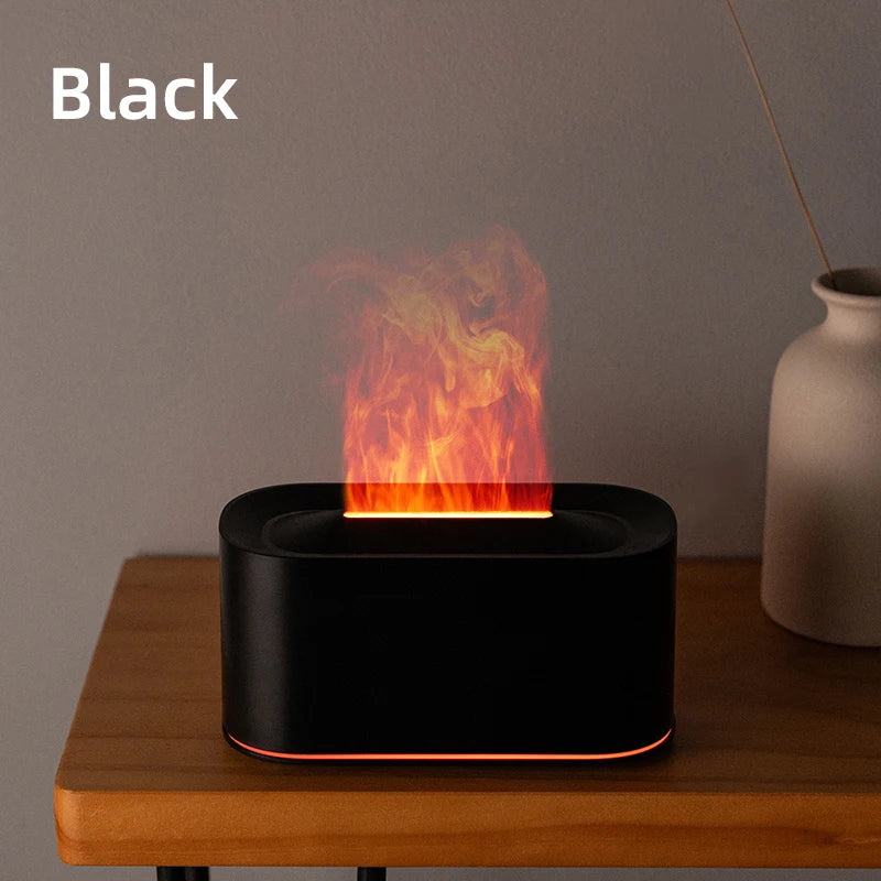 FlameMist black flame effect USB humidifier mist diffuser for bedroom and home decor
