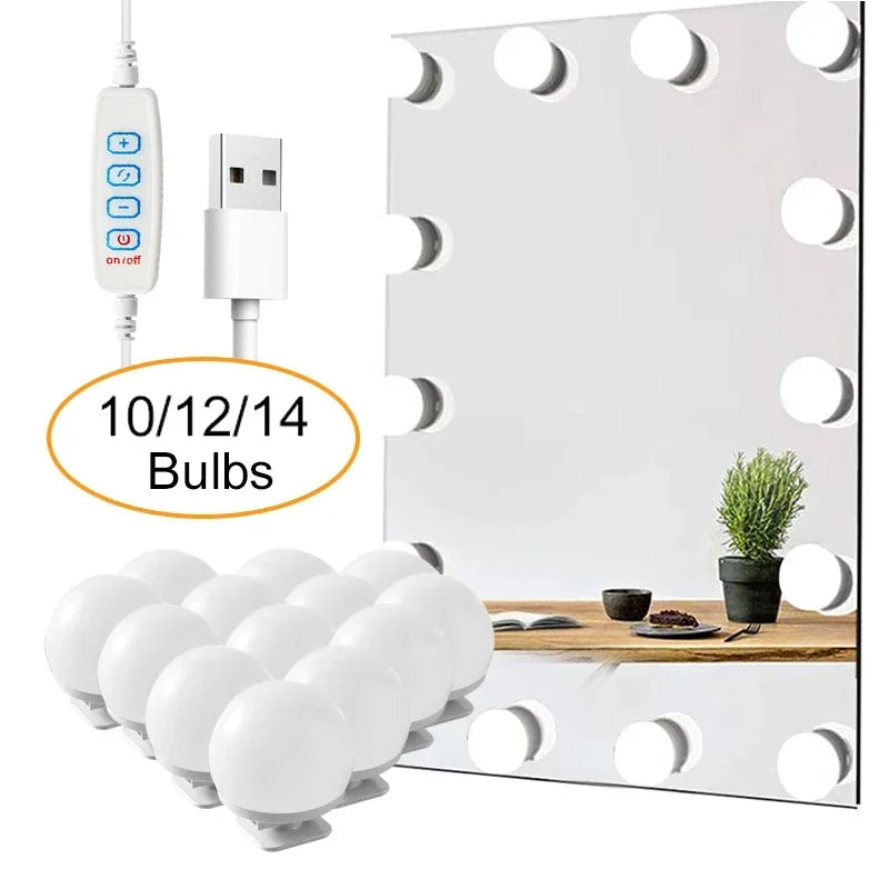 HoloSense LED Mirror Light — Hollywood Vanity Bulbs with 3 Color Modes & Stepless Dimming