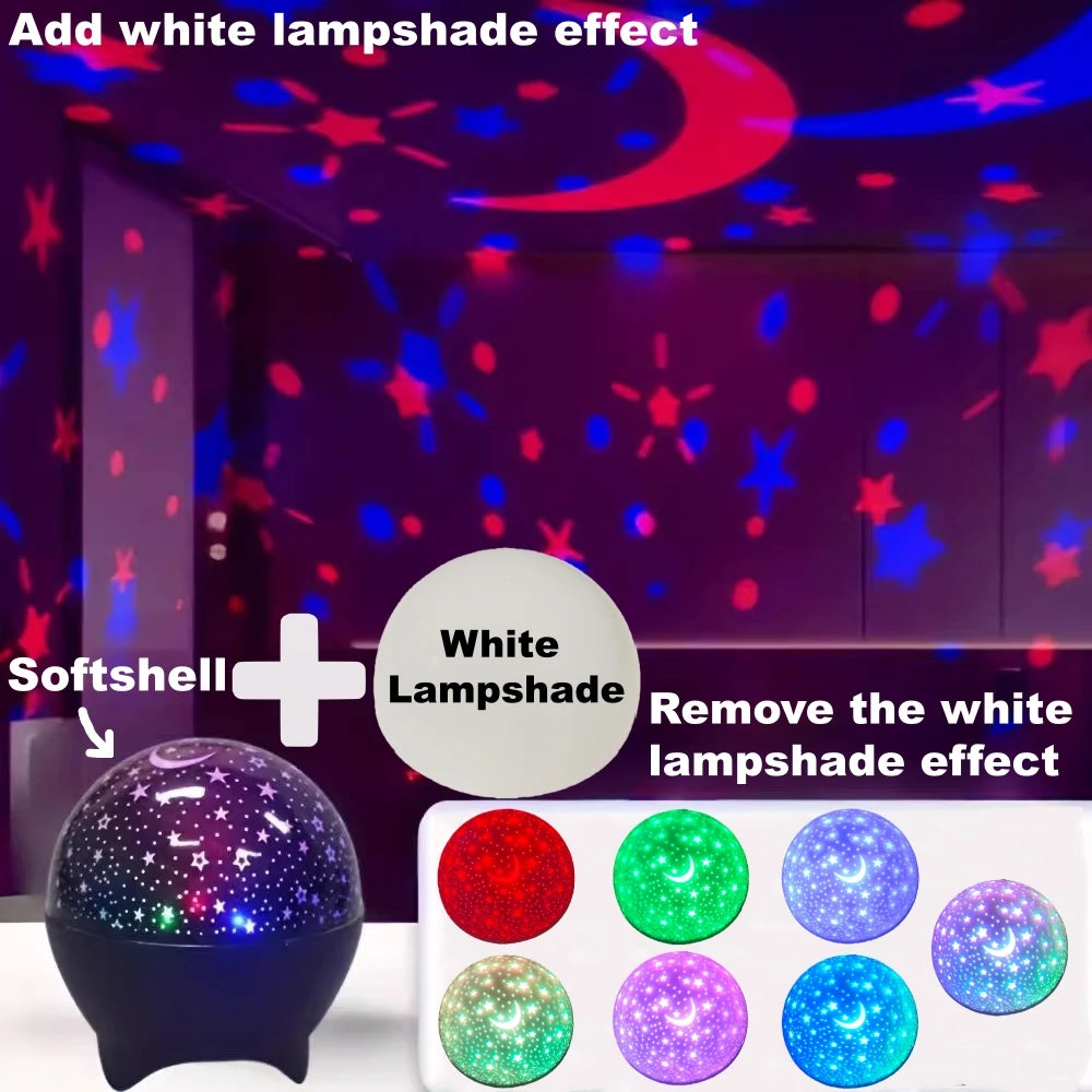  LunaStar Glow RK RGB galaxy star moon projector USB night light for kids bedroom party