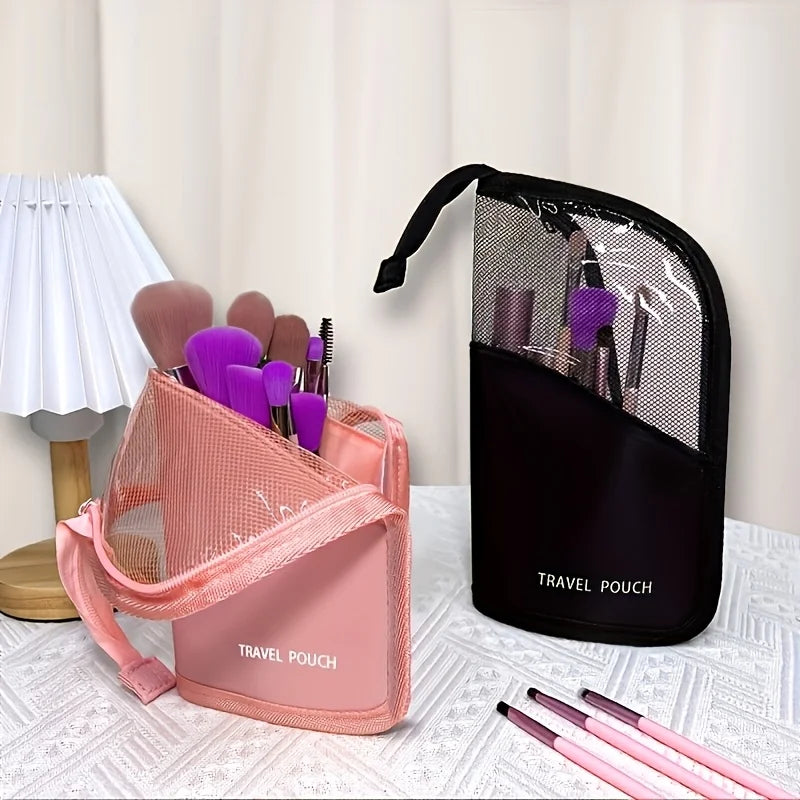 Makeup Space Pencil Case — Oxford Vertical Cosmetic Organizer for Women