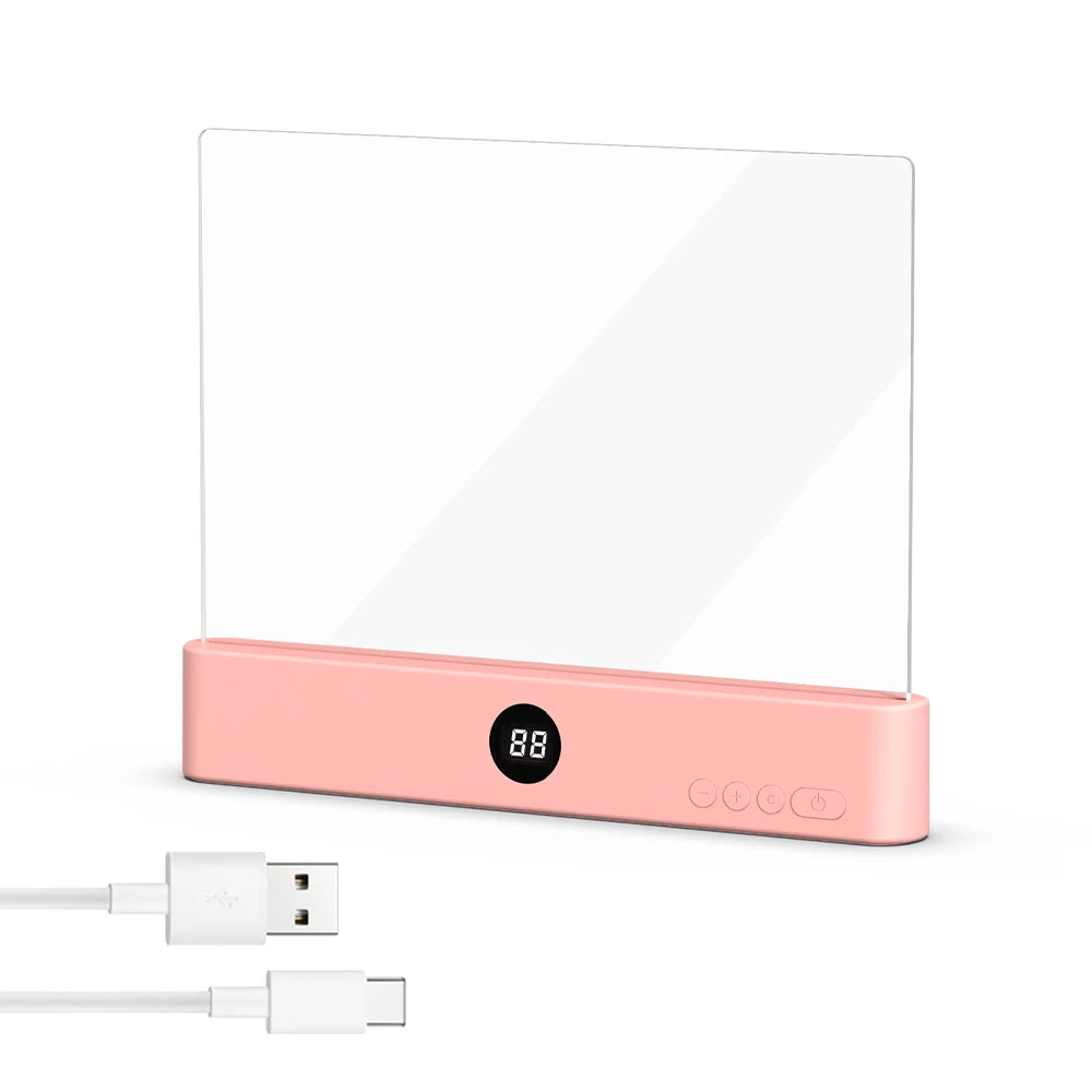  LightReader pink LED book light rechargeable reading bedside night light with timer


