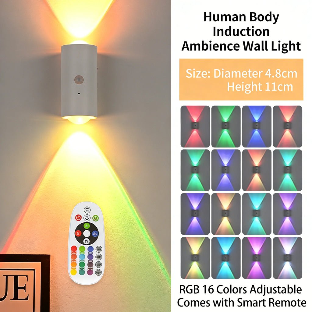  GlowPath RGB motion sensor rechargeable hill wall light 16 colors with remote control
