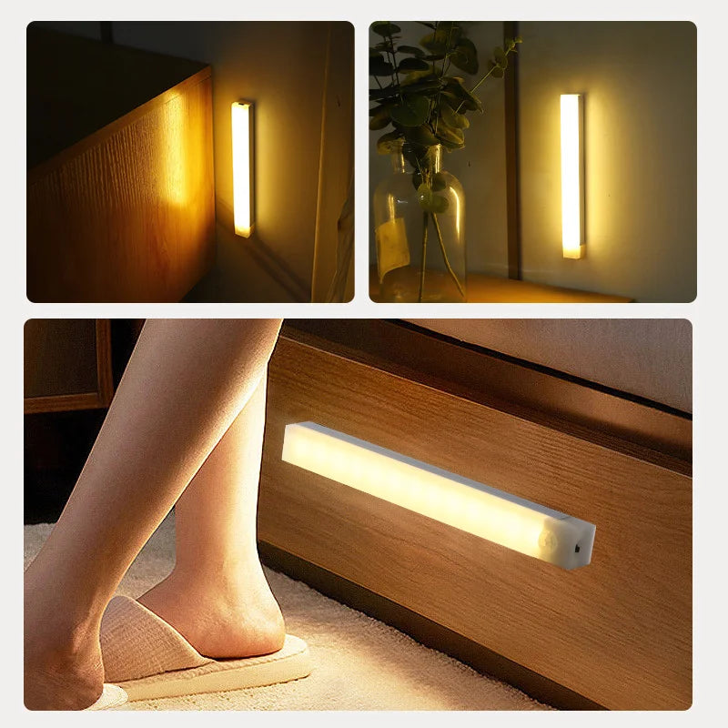GlowStep LED Night Light Strip — Motion Sensor Rechargeable Stair & Cabinet Light