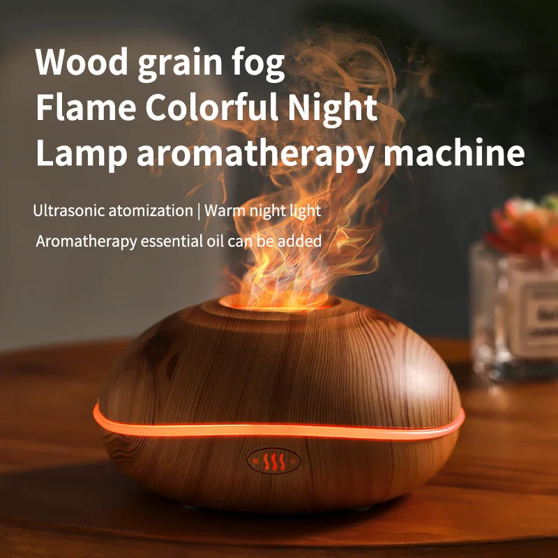 CloudGlow Humidifier — USB Quiet Mist Diffuser in Natural Wood Grain for Home & Office