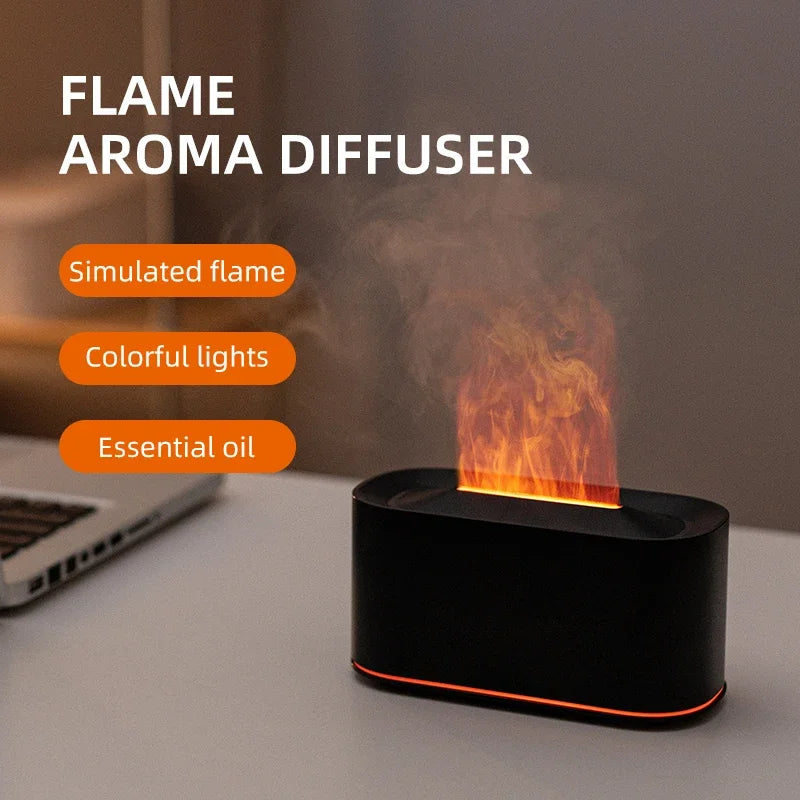 FlameMist Humidifier — Flame Effect USB Mist Diffuser for Bedroom & Home Decor
