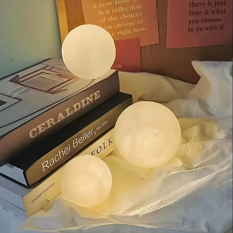 LunaLight 3D Moon Night Light — LED Lunar Lamp with 7-Color, Warm & White Modes
