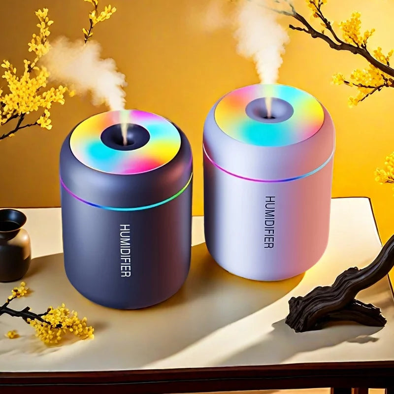 Rainbow Mist Mini Humidifier — USB Portable Quiet Mist Diffuser for Desk & Bedroom