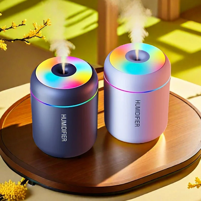 Rainbow Mist Mini Humidifier — USB Portable Quiet Mist Diffuser for Desk & Bedroom