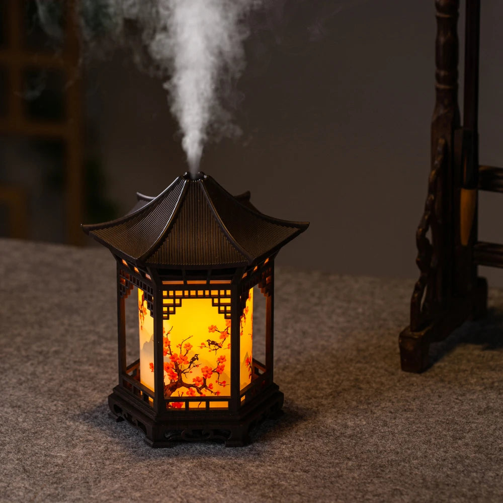 PureNest Mini Humidifier — Quiet USB Mist Diffuser in Natural Woodgrain for Desk & Bedroom