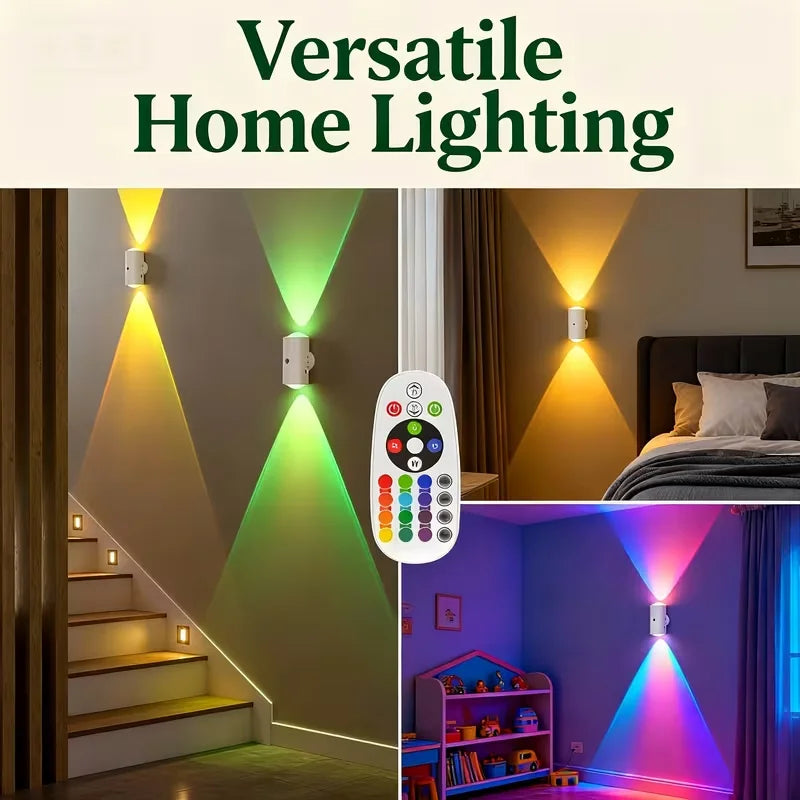 GlowPath RGB Wall Light — Motion Sensor Rechargeable Hill Lamp with 16 Colors & Remote