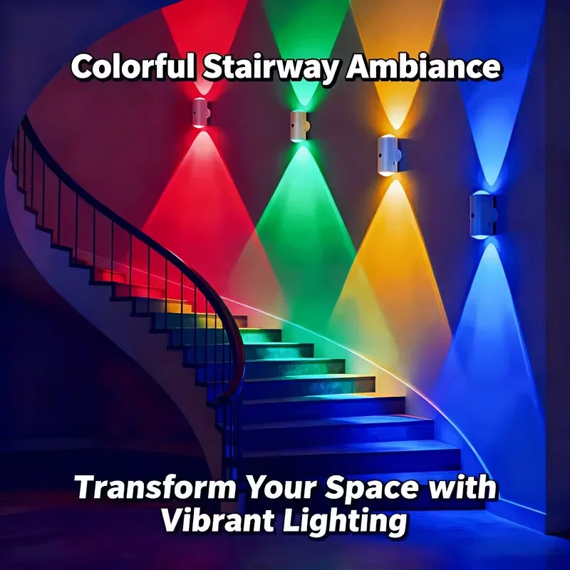 GlowPath RGB Wall Light — Motion Sensor Rechargeable Hill Lamp with 16 Colors & Remote