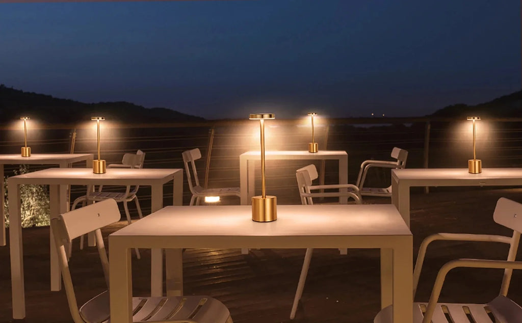 HoloSense Touch Night Light — Rechargeable Round LED Lamp in 4 Metallic Finishes