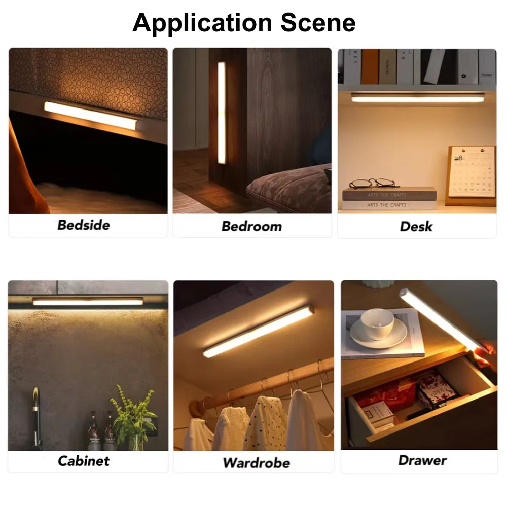GlowStep LED Night Light Strip — Motion Sensor Rechargeable Stair & Cabinet Light