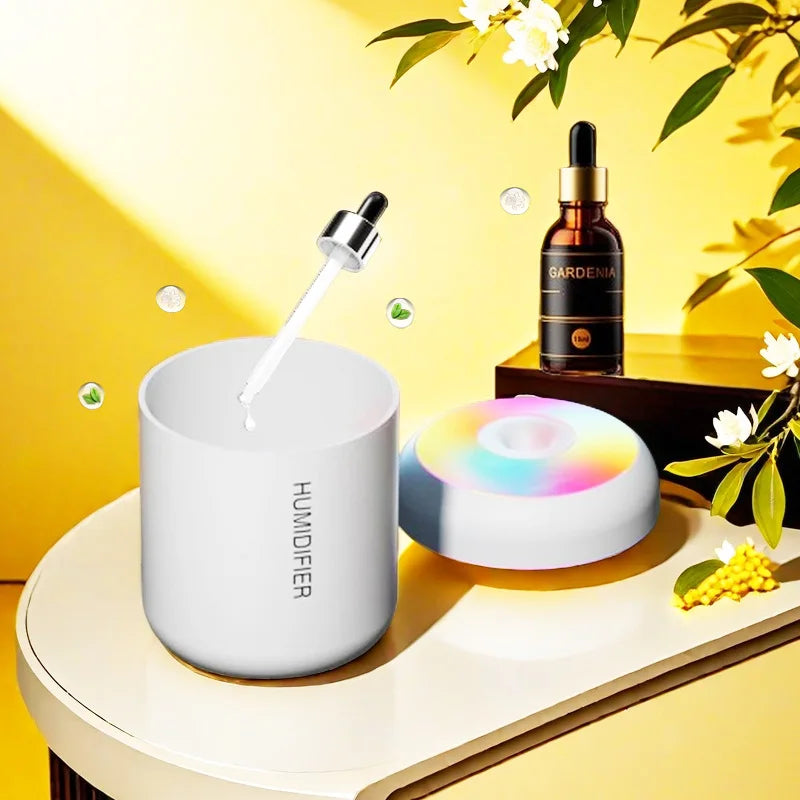 Rainbow Mist Mini Humidifier — USB Portable Quiet Mist Diffuser for Desk & Bedroom