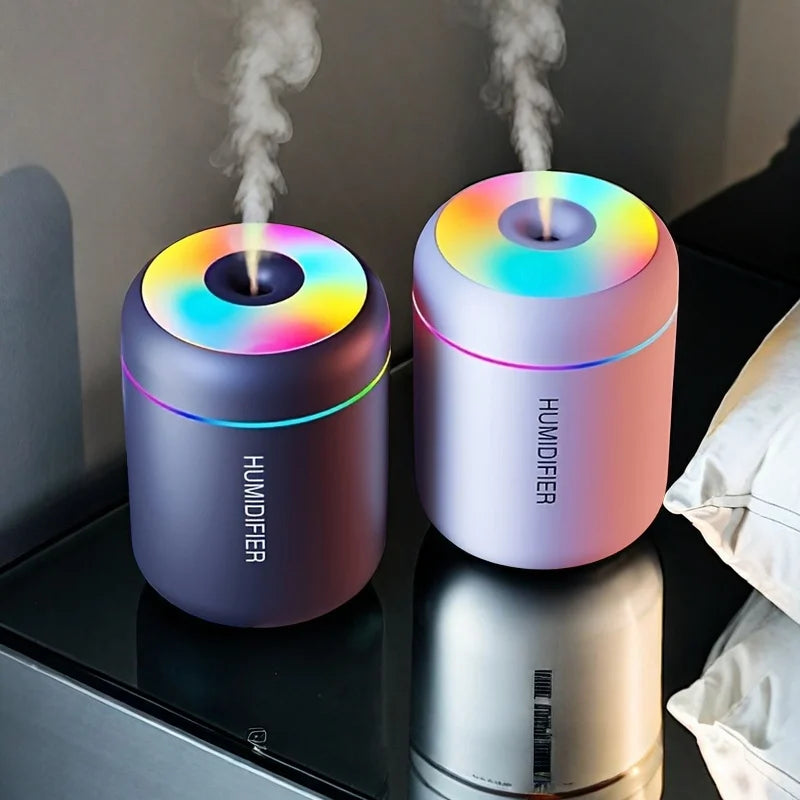 Rainbow Mist Mini Humidifier — USB Portable Quiet Mist Diffuser for Desk & Bedroom
