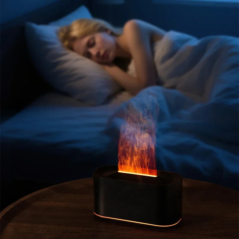 FlameMist Humidifier — Flame Effect USB Mist Diffuser for Bedroom & Home Decor