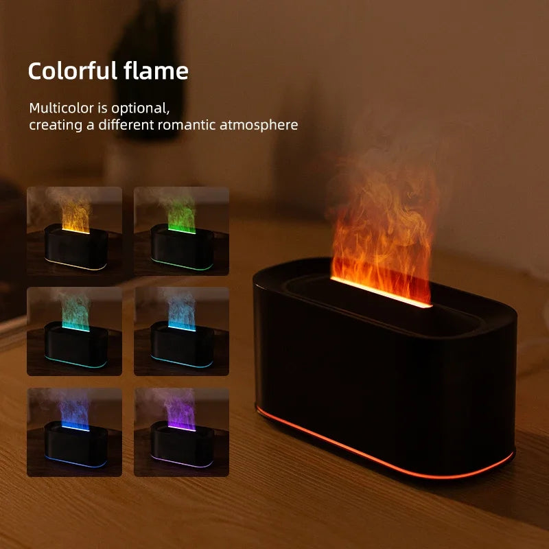 FlameMist Humidifier — Flame Effect USB Mist Diffuser for Bedroom & Home Decor