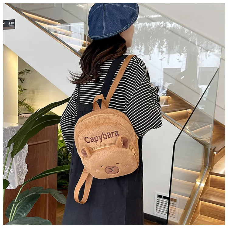 sleepy eyed cute plush bag