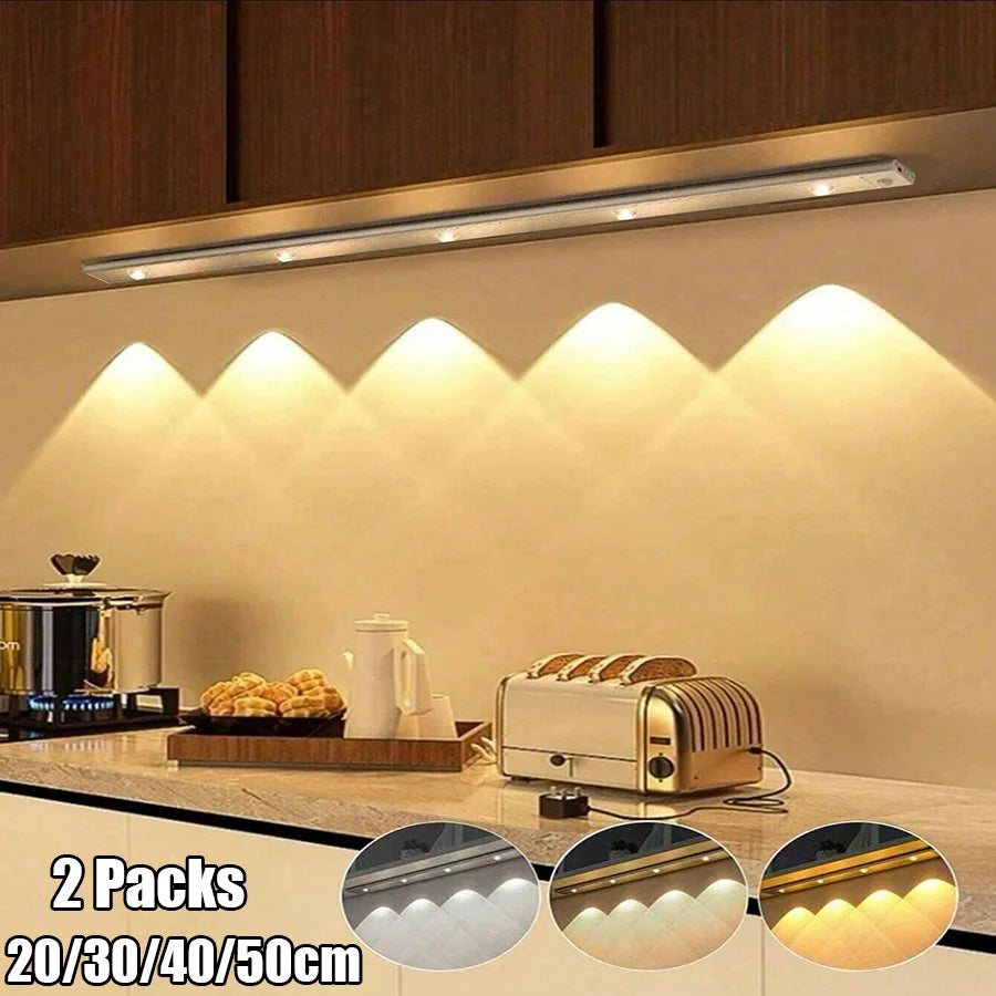 SoftBeam LED Cabinet Light — Motion Sensor Rechargeable Under-Cabinet Night Light (2-Pack)