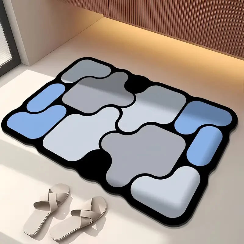 WarmWeave Anti-Slip Rubber Bath Mat in Blue – Non-Toxic Rubber Floor Mat