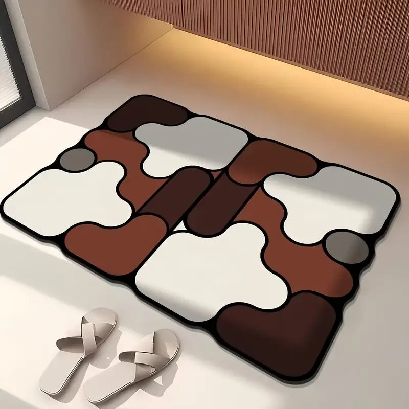 WarmWeave Anti-Slip Rubber Bath Mat in Coffee – Cosy Non-Toxic Floor Mat