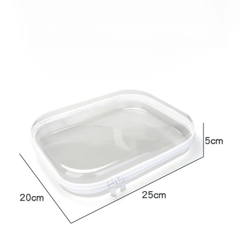 Zipper Space large plastic storage box 25x20x5cm slim organizer for home and travel