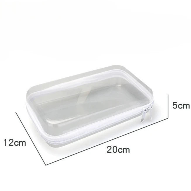 Zipper Space medium plastic storage box 20x12x5cm compact organizer for desk and travel
