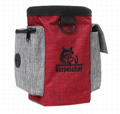  Pet Training Fanny Pack red hands-free Oxford treat bag for dog training
